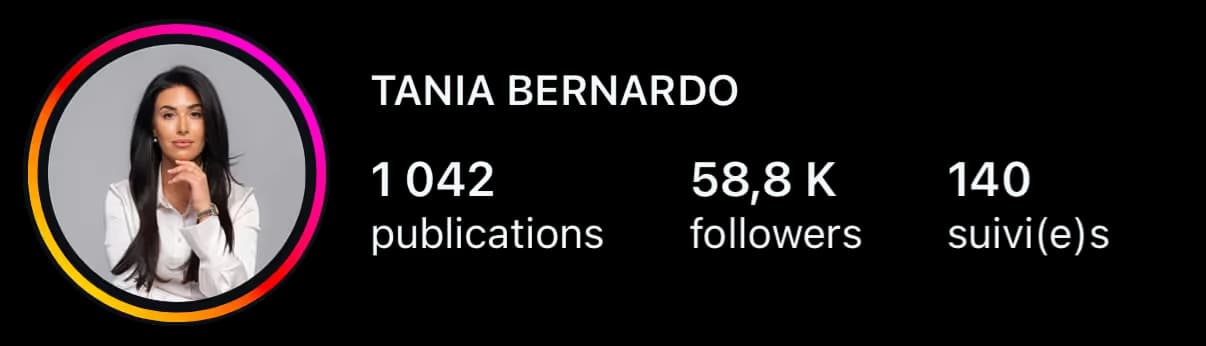Tania Bernardo sur Instagram : 1 042 publications, 58,8 K followers, 140 suivi(e)s